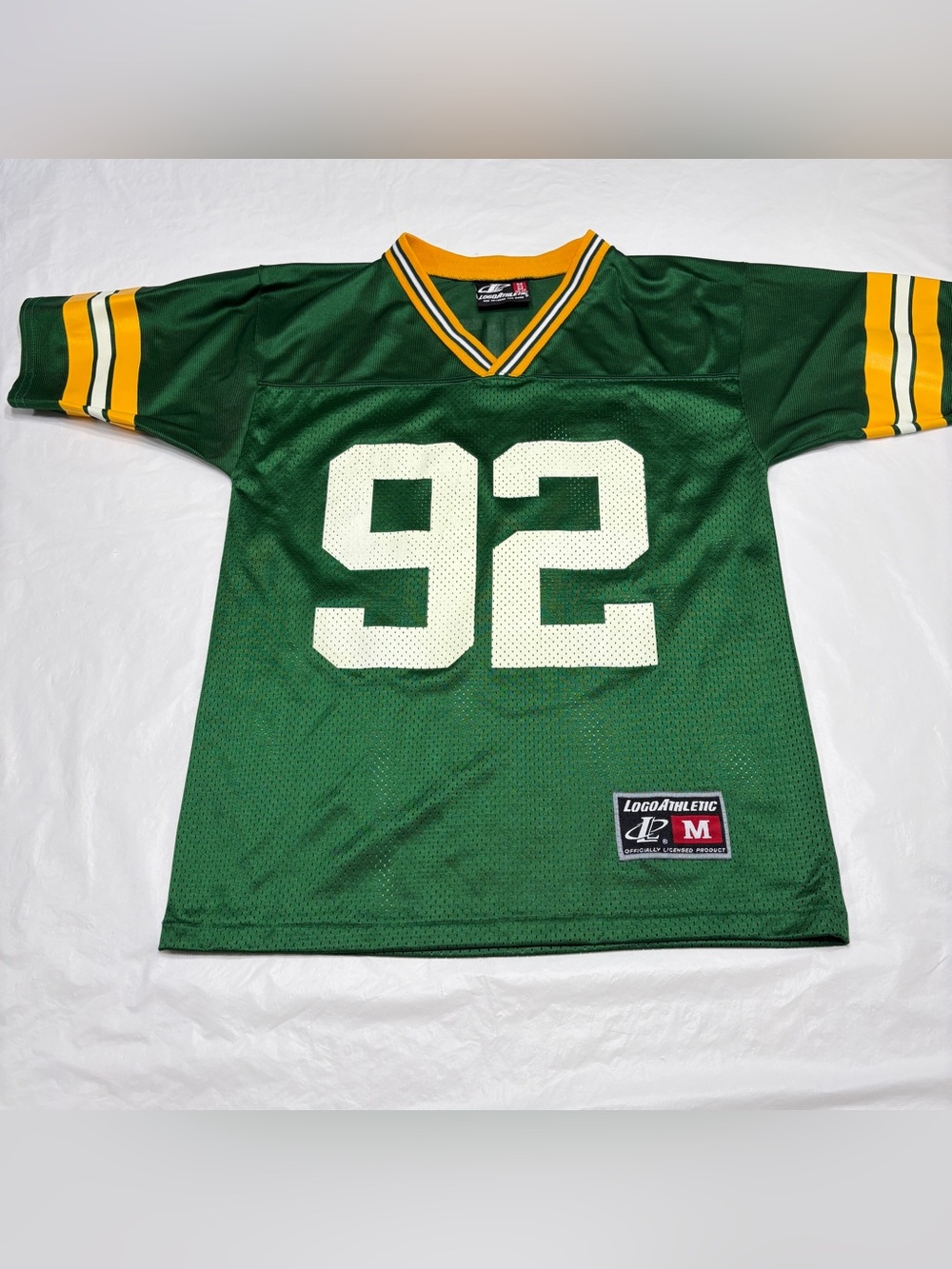 Reggie White #92 Green Bay Packers Logo Athletic Jersey Youth Boys Medium 10/12